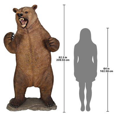 Design Toscano Growling Grizzly Bear Life-Size Statue & Reviews | Wayfair